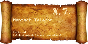 Mantsch Talabor névjegykártya